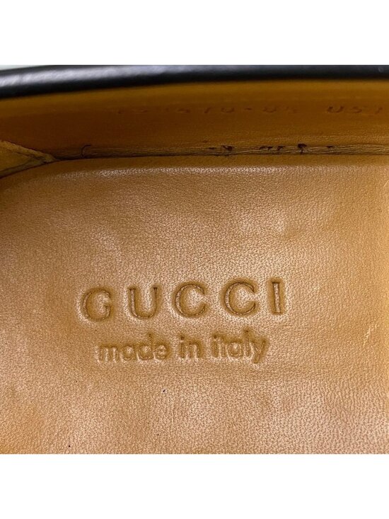 Gucci E4 Interlocking GG Logo Loafers Shoes Dress Slip Ons 8.5 Black Leather main image 7
